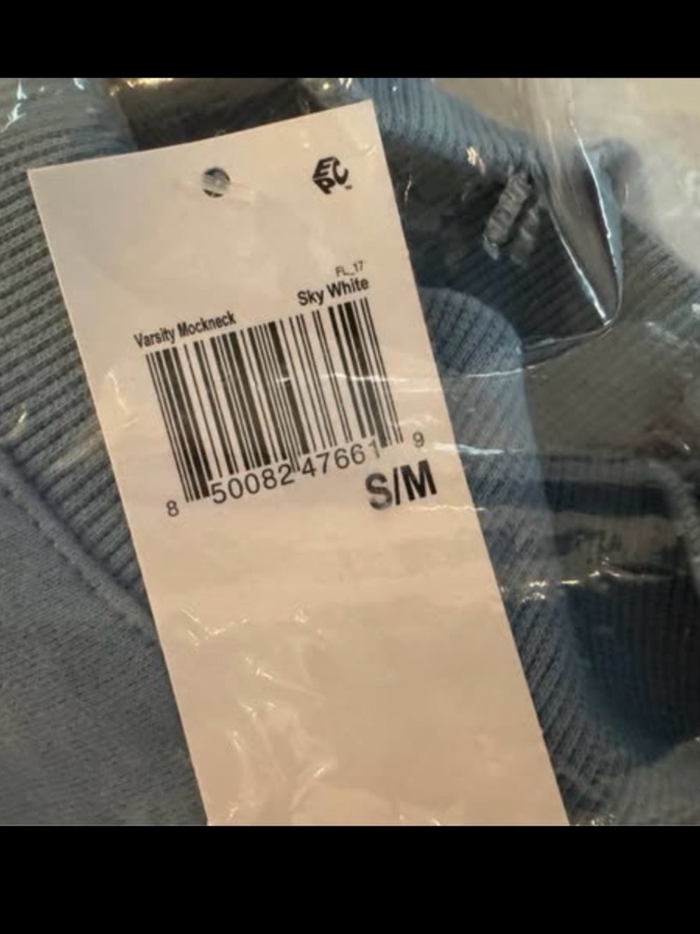 Parke Sky Light Blue Mock-Neck Crewneck Sweater Pullover Fleece - Picture 4 of 5